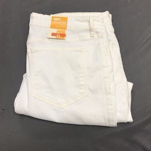Old Navy Rockstar Mid Rise White Jeans